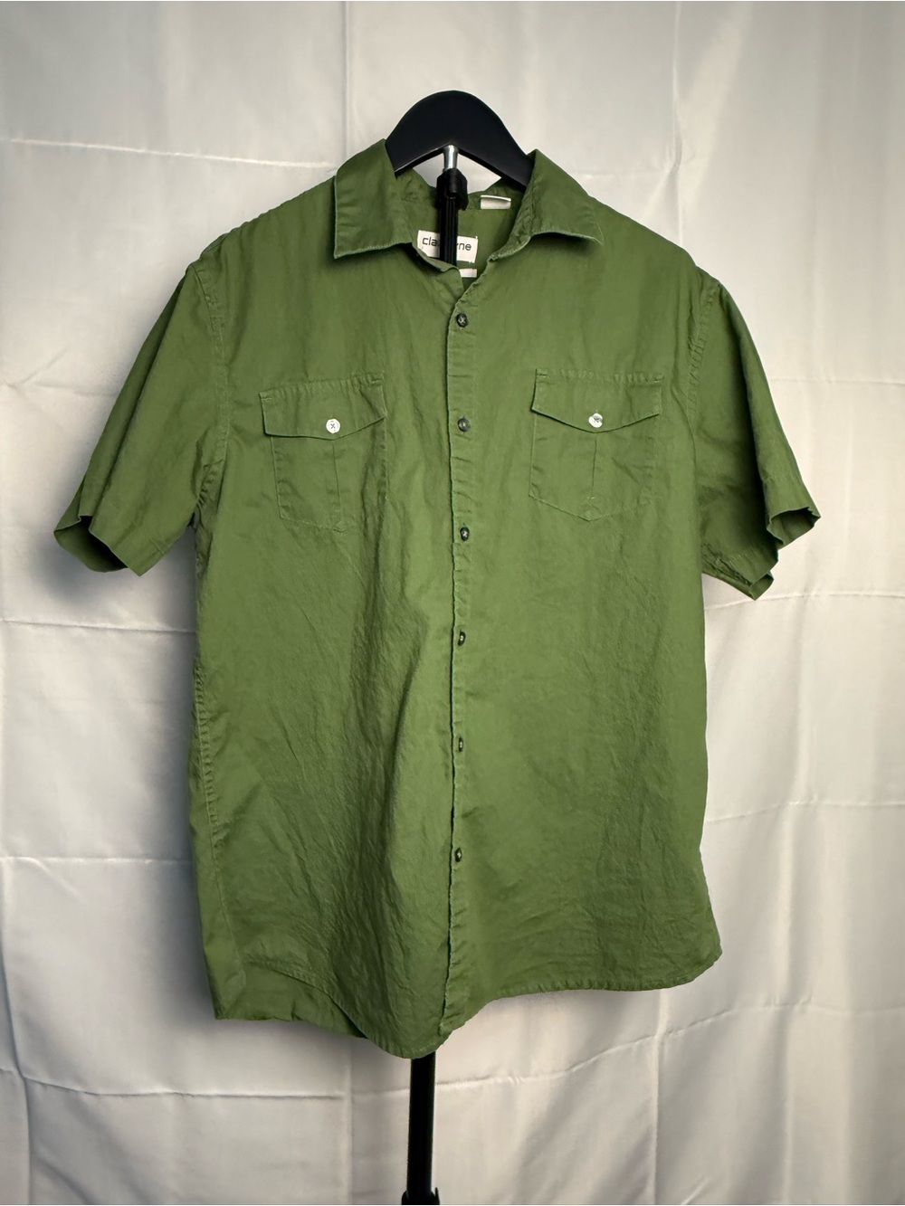 Claiborne Olive Green Short-Sleeve Button-Down Shirt